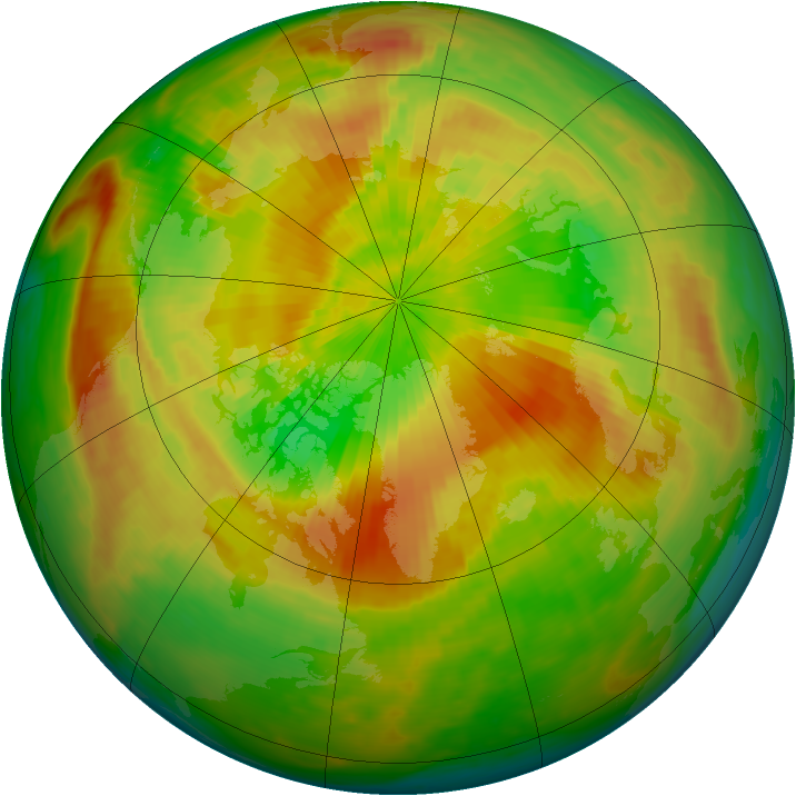 Arctic ozone map for 27 April 1990